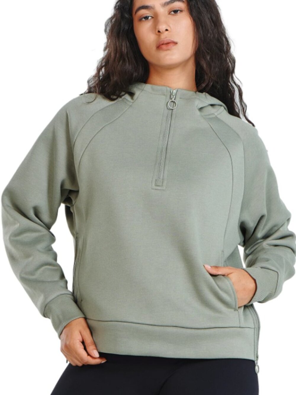 ALLZERO Yoga 1/4 Zip Fleece Crop Hoodie